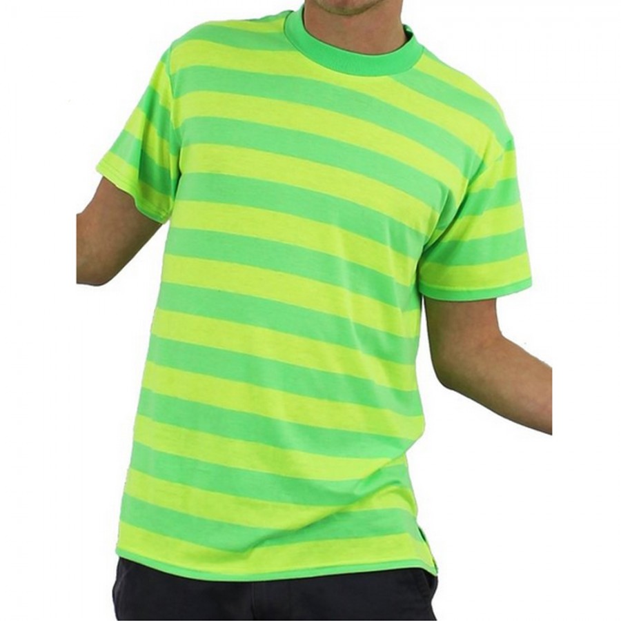 yellow and blue striped t shirt